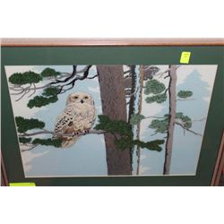 OWL PETIT POINT PICTURE