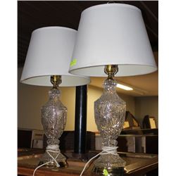 2 PINWHEEL GLASS LAMPS