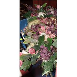 BLUE TOTE CONTAINING ASST HOME DECOR ITEMS