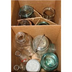 BOX OF ANTIQUE BOTTLES
