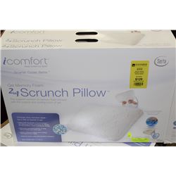 ICOMFORT 2 IN 1 GEL MEMORY FOAM SCRUNCH PILLOW