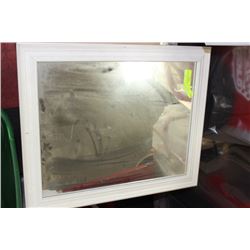 WHITE FRAMED MIRROR