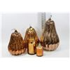 Image 1 : SET OF 3 COPPER-TONED GLASS GOURDS