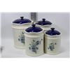 Image 1 : SET OF 4 BLUE & WHITE CANNISTERS