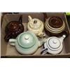 Image 1 : TRAY OF ASSORTED TEA POTS