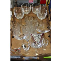 BOX OF ASSORTED CRYSTAL GLASSWARE