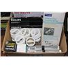 Image 1 : BOX OF VARIOUS LIGHTBULBS & UNDER CABINET LIGHT