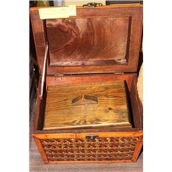 2 HAND CRAFTED WOODEN TRINKET BOXES