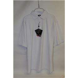 FJ HERRINGBONE WHITE GOLF SHIRT SIZE:XL
