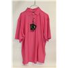Image 1 : FJ HERRINGBONE HOT PINK GOLF SHIRT SIZE:L