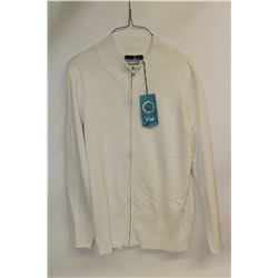 NIVO WOMEN'S CARDIGAN WHITE SWEATER SIZE:XL