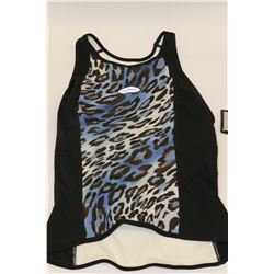 SHEBEEST WOMENS BLUE LEOPARD KONA TRI TOP
