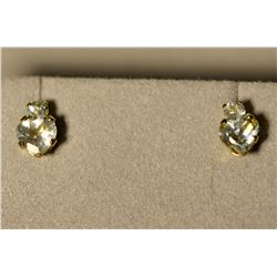 14K Gold Aquamarine Earrings
