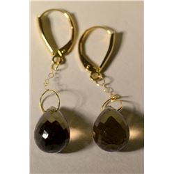 10K Gold Smokey Quartz Earrings MSRP $705