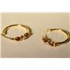 Image 1 : 9K Gold Garnet & Diamond Earrings MSRP $550