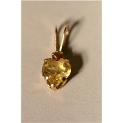 10K Gold Citrine Pendant