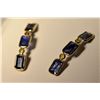 Image 2 : 14K Gold Sapphire/Diamond Earrings MSRP $2550