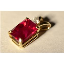 10K Gold Ruby & Diamond Pendant MSRP $823