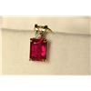 Image 2 : 10K Gold Ruby & Diamond Pendant MSRP $823