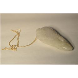 14K Gold Jade Pendant Necklace MSRP $650