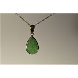 14K Gold Jade Earrings/Pendant Set MSRP $650