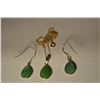 Image 2 : 14K Gold Jade Earrings/Pendant Set MSRP $650