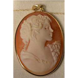 14K Gold Cameo-Shell Pendant MSRP $950