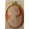 Image 1 : 14K Gold Cameo-Shell Pendant MSRP $950