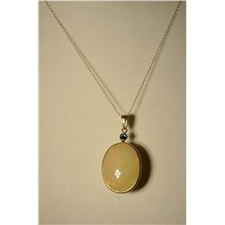 14K Gold Opal/Blue Diamond Pendant MSRP $4524