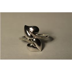 Sterling Silver Diamond Ring MSRP $883