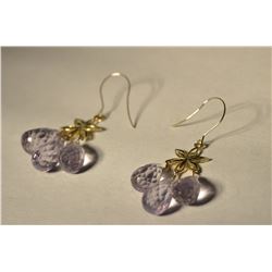 14K Gold Amethyst Earrings MSRP $1550