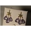Image 2 : 14K Gold Amethyst Earrings MSRP $1550