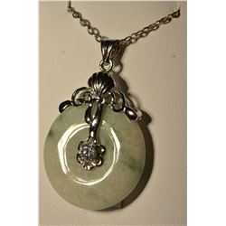 Sterling Silver Jade Pendant MSRP $465