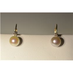 10K Gold Cultured Pearl Earrings MSRP $551