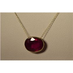 14K Gold Ruby Pendant Necklace MSRP $1500