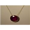 Image 1 : 14K Gold Ruby Pendant Necklace MSRP $1500