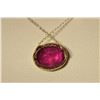 Image 2 : 14K Gold Ruby Pendant Necklace MSRP $1500