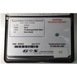 Genuine Blue Diamond Gemstone MSRP $1225