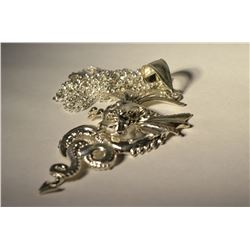 Sterling Silver Dragon Pendant Necklace