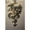 Image 2 : Sterling Silver Dragon Pendant Necklace
