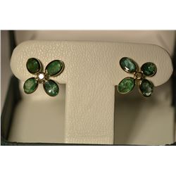 14K Gold Emerald/Diamond Earrings MSRP $1300