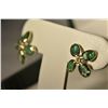 Image 3 : 14K Gold Emerald/Diamond Earrings MSRP $1300