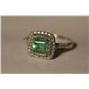 Image 3 : 10K Gold Emerald/Diamond Ring MSRP $5196
