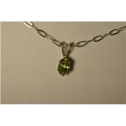 Sterling Silver Peridot Pendant Necklace