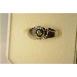 Sterling Silver Green Sapphire Ring