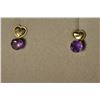 Image 1 : 14K Gold Amethyst Earrings
