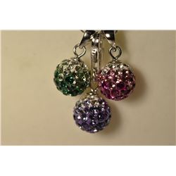 3 Cubic Crystal Pendants on 1 Chain