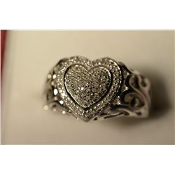 Sterling Silver Diamond Ring MSRP $1083