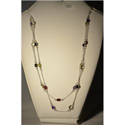 Sterling Silver Gemstone Necklace MSRP $1232