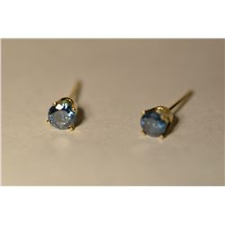 14K Gold Blue Diamond Earrings MSRP $1100